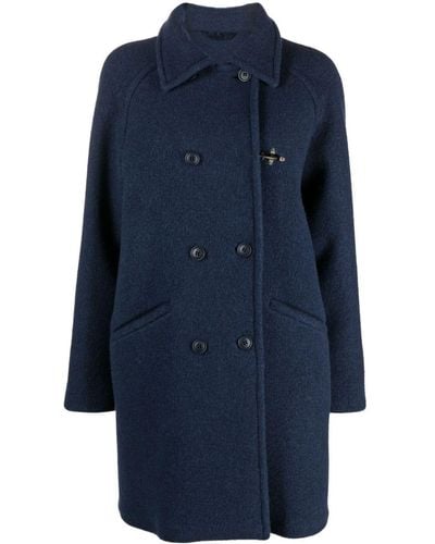 Fay Jacqueline Double-breasted Wool Coat - Blue