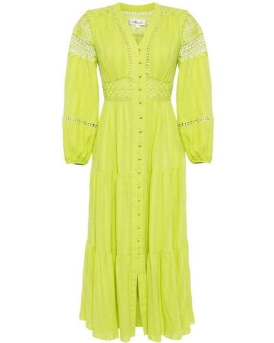 Diane von Furstenberg Gigi Katoenen Midi-jurk - Geel