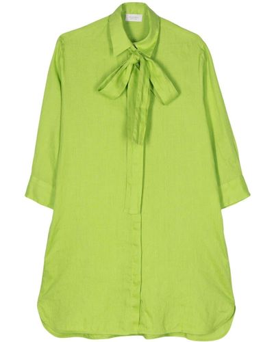 Mazzarelli Seersucker Cotton Shirt - Green
