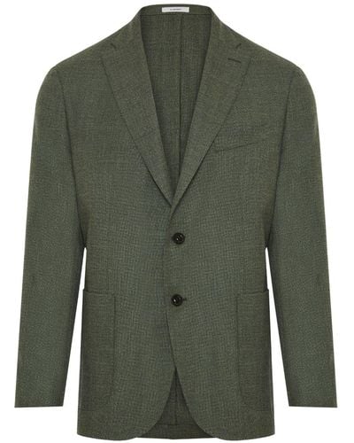 Boglioli K-jacket Single-breasted Wool Blazer - Green