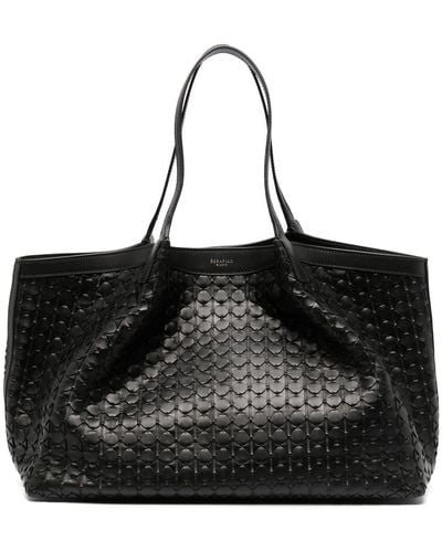 Serapian Textured Shoulder Bag - Black