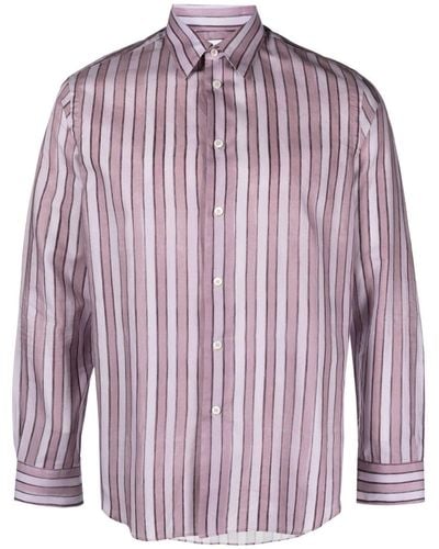Paul Smith Striped Organic Cotton Shirt - Red