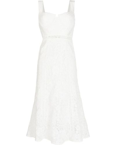 Self-Portrait Corded Lace Midi Dress - White