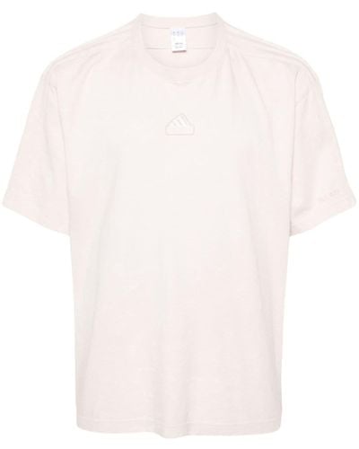 adidas Logo-embroidered Cotton T-shirt - White