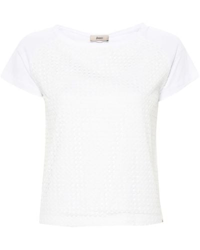 Herno Corded-Lace Cotton T-Shirt - White