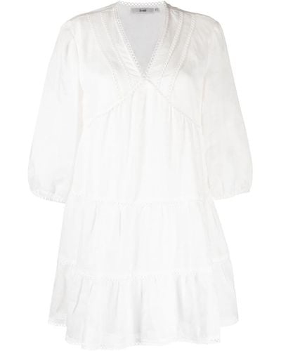 B+ AB Flared Short Dress - White