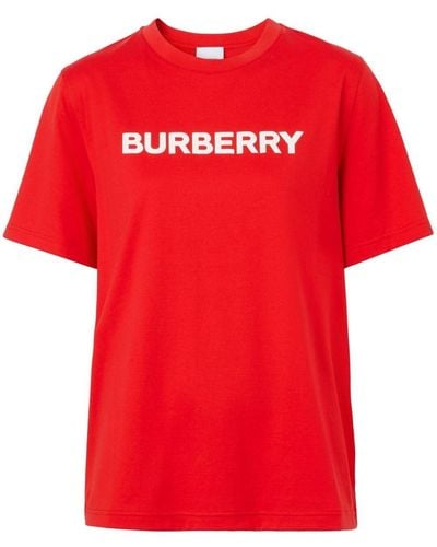 Burberry Camiseta con logo estampado - Rojo