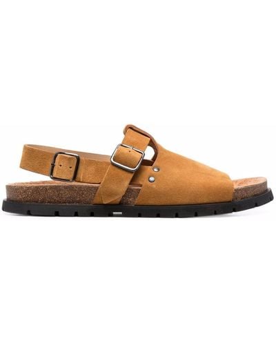 A.P.C. Noe Suede Slingback Sandals - Brown