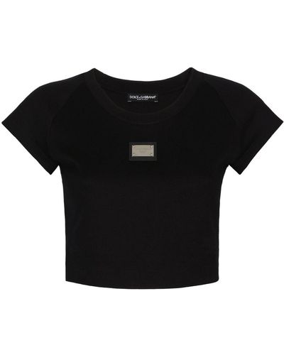 Dolce & Gabbana クロップド Tシャツ - ブラック