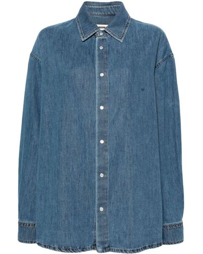 DARKPARK Pointed-collar Denim Shirt - Blue