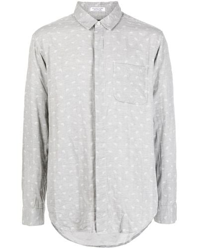 Engineered Garments Patterned Long-sleeved Shirt - White