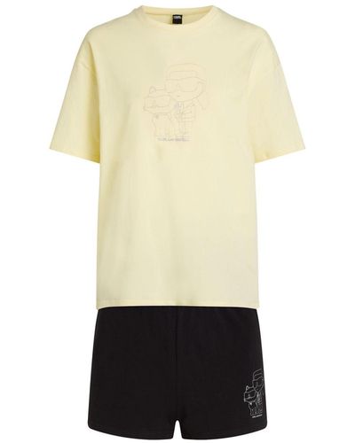 Karl Lagerfeld Ikonik Organic-cotton Pyjama Set - White