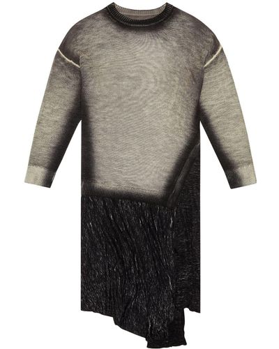 DIESEL M-kimolos Gebreide Midi-jurk Met Asymmetrische Afwerking - Grijs