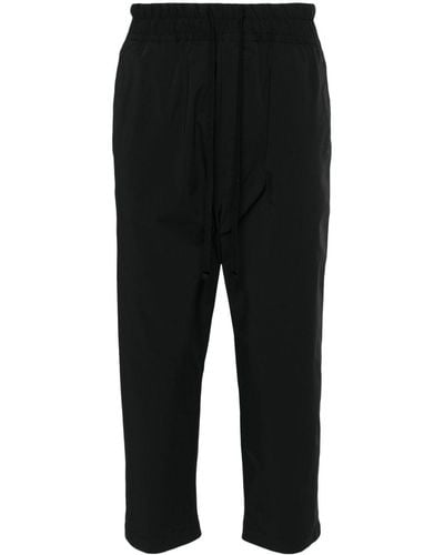 Thom Krom Elasticated-waist Cropped Trousers - Black