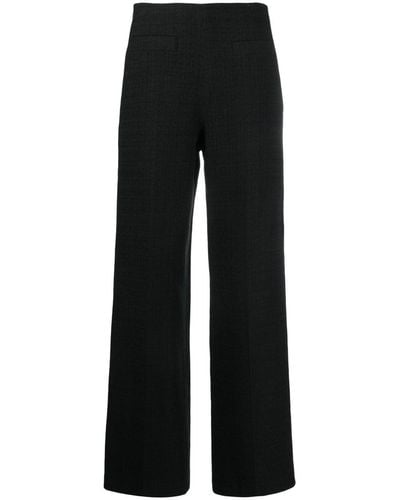 Sandro Tailored Wide-leg Tweed Trousers - Black