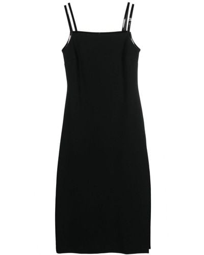 Gucci Jersey Midi Dress With Crystal G Square - Black