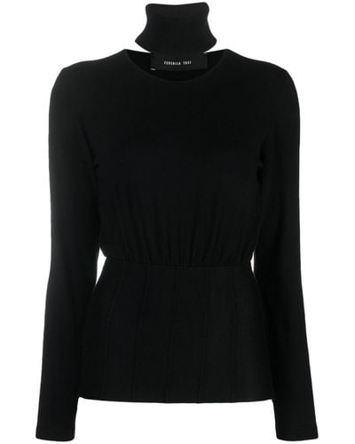 FEDERICA TOSI Cut-out High-neck Sweater - Black