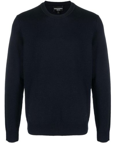 Emporio Armani Crew-neck Wool Sweater - Blue