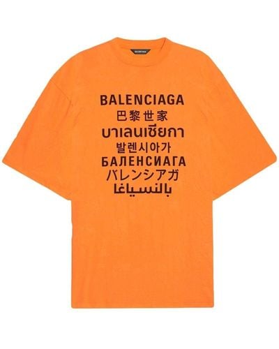 Balenciaga Languages Logo-print T-shirt - Orange