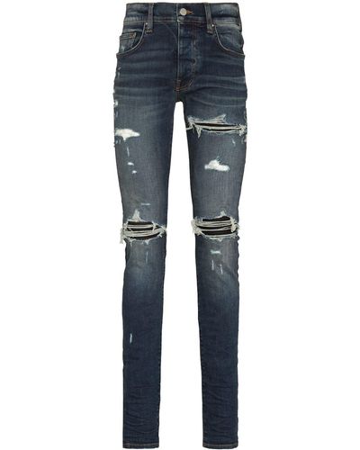 Amiri MX1 Skinny-Jeans im Distressed-Look - Blau