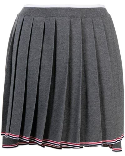 Thom Browne High-low Hem Pleated Skirt - Grey