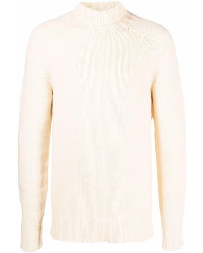 Jil Sander Mock-neck Wool Sweater - Natural