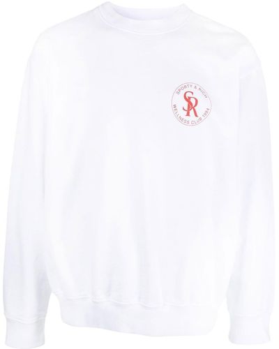 Sporty & Rich Logo Motif Print Sweatshirt - White