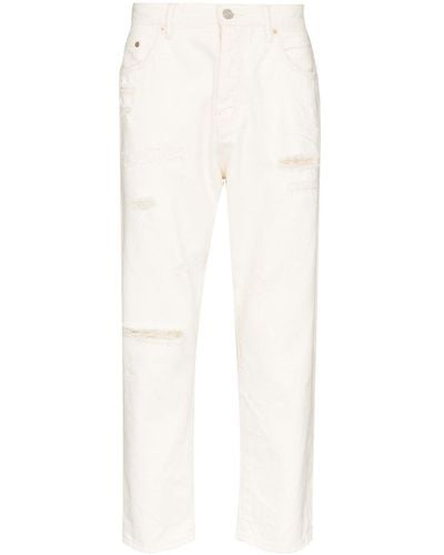 Purple Brand Distressed-effect Tapered-leg Jeans - White