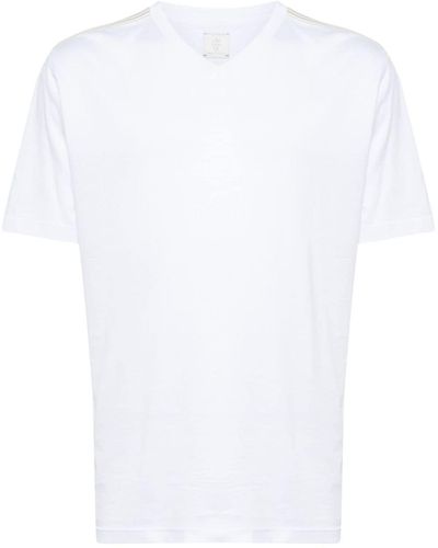 Eleventy T-Shirt mit V-Ausschnitt - Weiß