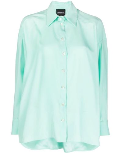 Simonetta Ravizza Long-sleeve Silk Shirt - Green