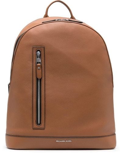MICHAEL Michael Kors Hudson Grained Leather Backpack - Brown