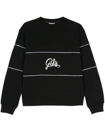 Gcds Logo-print Cotton Sweatshirt - Black