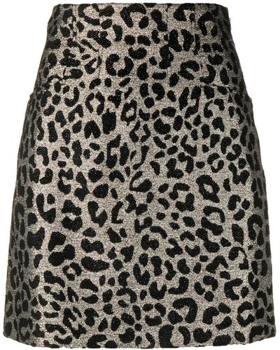 Genny Minifalda con estampado de leopardo - Negro