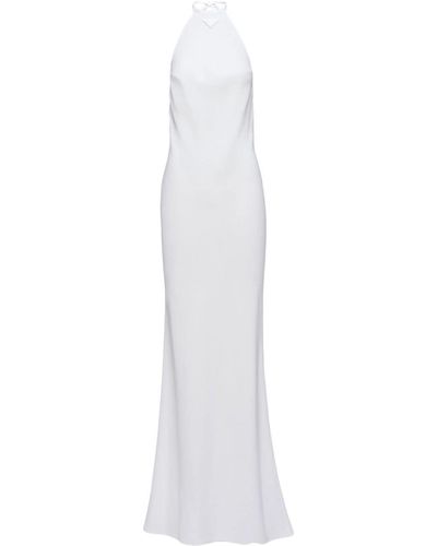Prada Vestido largo con logo - Blanco