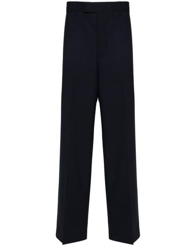 MSGM Pressed-crease Straight Trousers - Blue