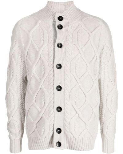 N.Peal Cashmere Cable-knit Cashmere Cardigan - Natural