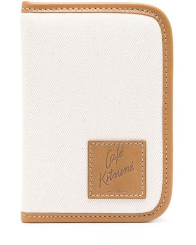 Café Kitsuné Canvas passport case - Weiß