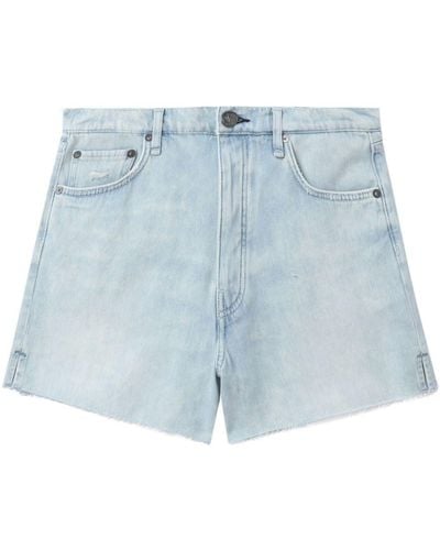 Rag & Bone Distressed Denim Shorts - Blauw