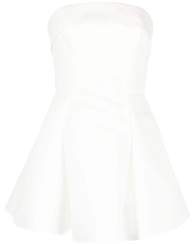 Amsale Pleated Mini Dress - White