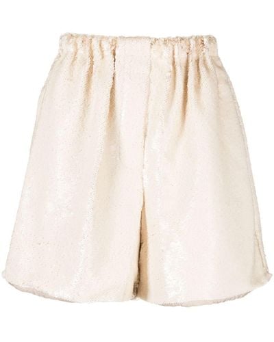 Frankie Shop Jazz Sequinned Tulle Shorts - Natural