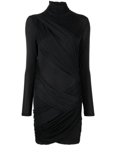 GAUGE81 Kores Roll-neck Draped Minidress - Black