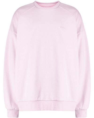 Juun.J Logo-embroidered Cotton Sweatshirt - Pink