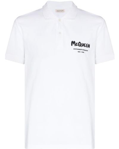 Alexander McQueen アレキサンダー・マックイーン ロゴ ポロシャツ - ホワイト