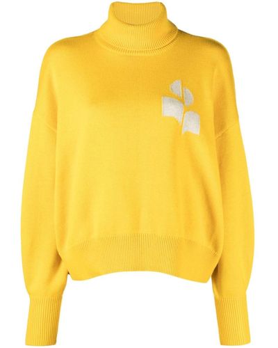 Isabel Marant Nash Cotton-blend Roll-neck Sweater - Yellow
