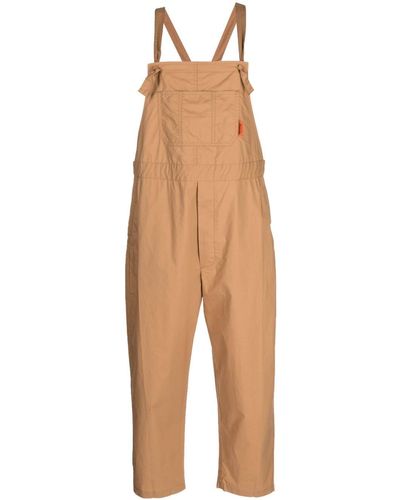 Chocoolate Cropped-leg Cotton Dungarees - Natural