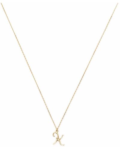 Alex Monroe 18kt Yellow Gold Enchanted Twig Alphabet K Pendant Necklace - Metallic
