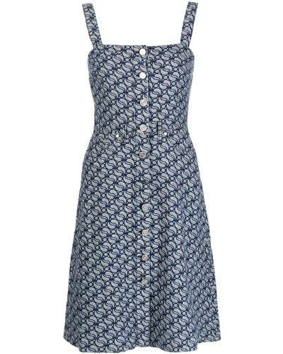 Stella McCartney Jacquard-logo Denim Dress - Blue