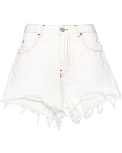 Pinko Ausgefranste Honey Jeans-Shorts - Weiß
