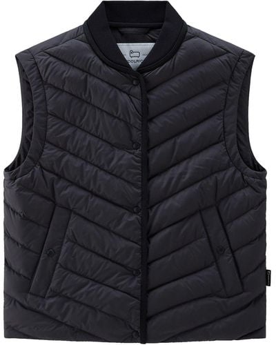 Woolrich Chevron-quilted Padded Gilet - Black