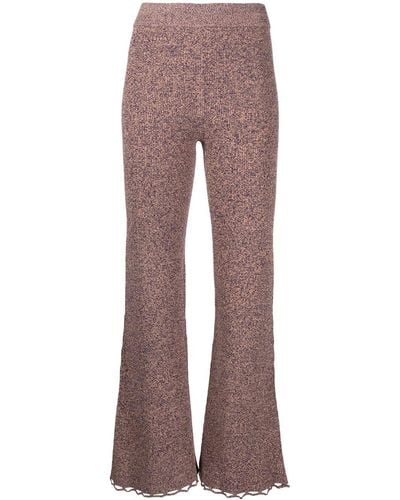 Ulla Johnson Knitted Flared Trousers - Brown